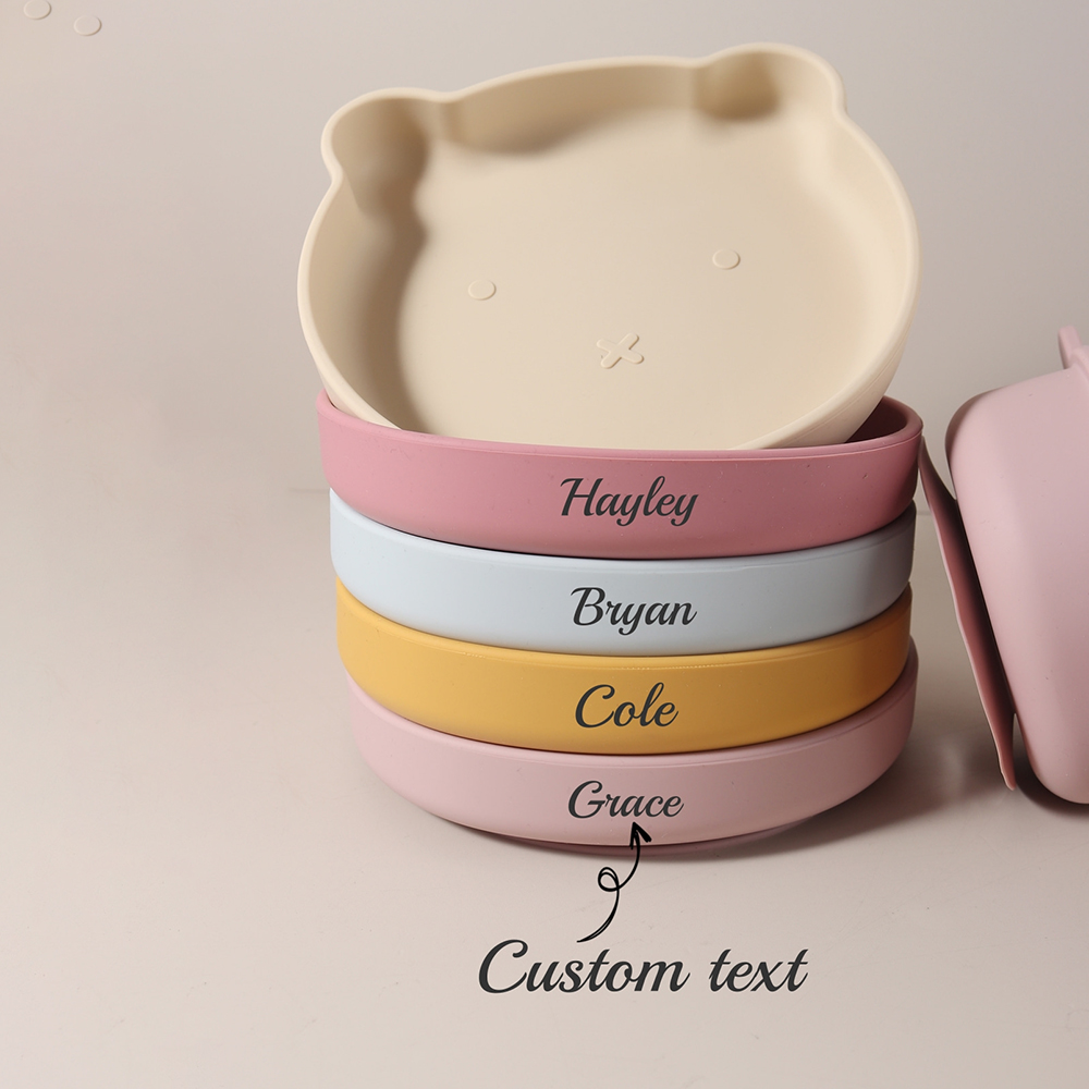 Baby Food Chart - Assiette d'alimentation en silicone personnalisée en