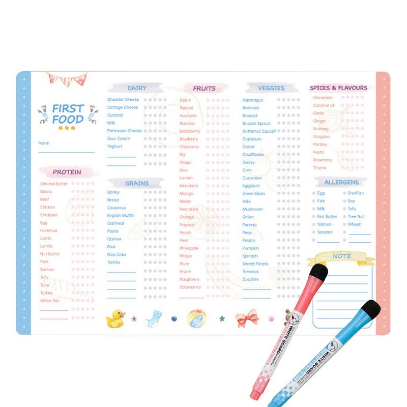 Baby Food Chart - Baby Player Foods Tracker avec aimant