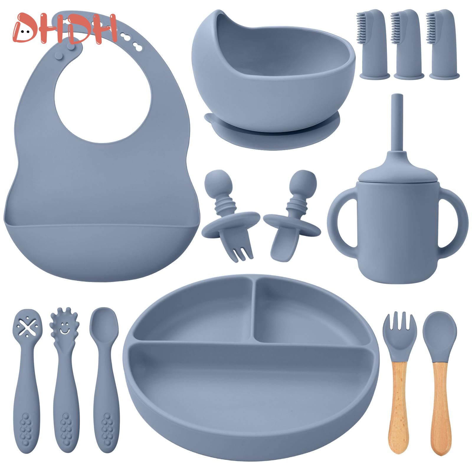 Baby Food Dinner - Ensemble d'alimentation en Silicone pour bébé,